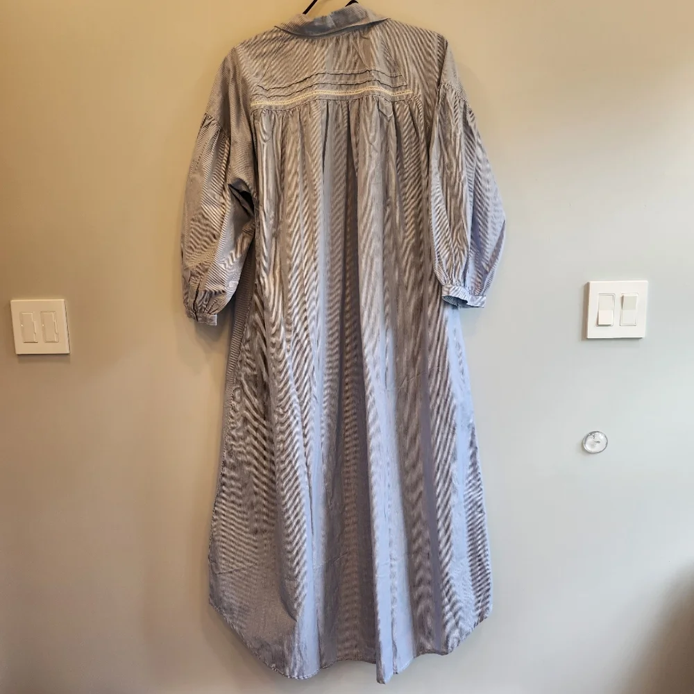 La Cera NWT Chambray Button Up Nightgown Comfort Wear XL 100% Cotton - Picture 7 of 9
